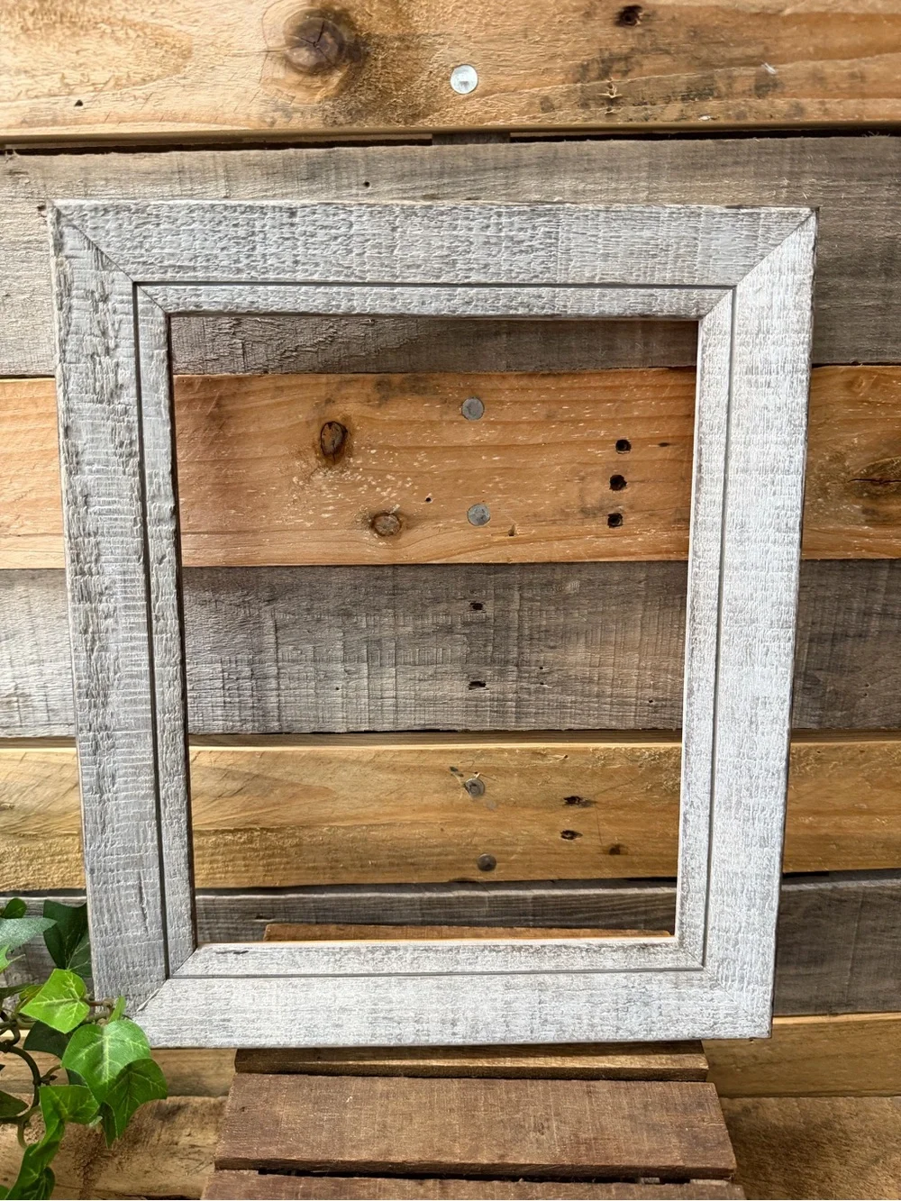 Rustic Whitewashed Wood 8x10 Picture Frame - Farmhouse Style